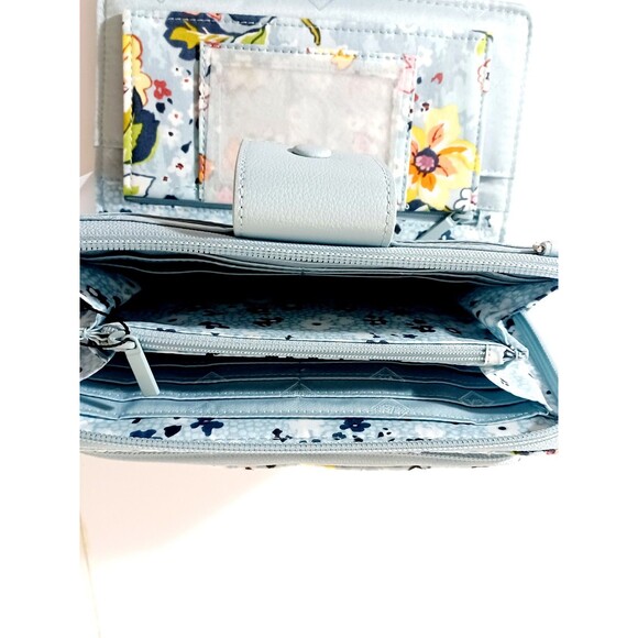 Vera Bradley RFID 3-in-one Wallet Wristlet Crossbody Bag Floating Garden - Picture 4 of 11